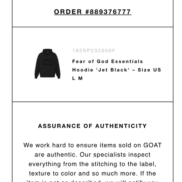 Fear of God Essentials Black Hoodie - Picture 5 of 5